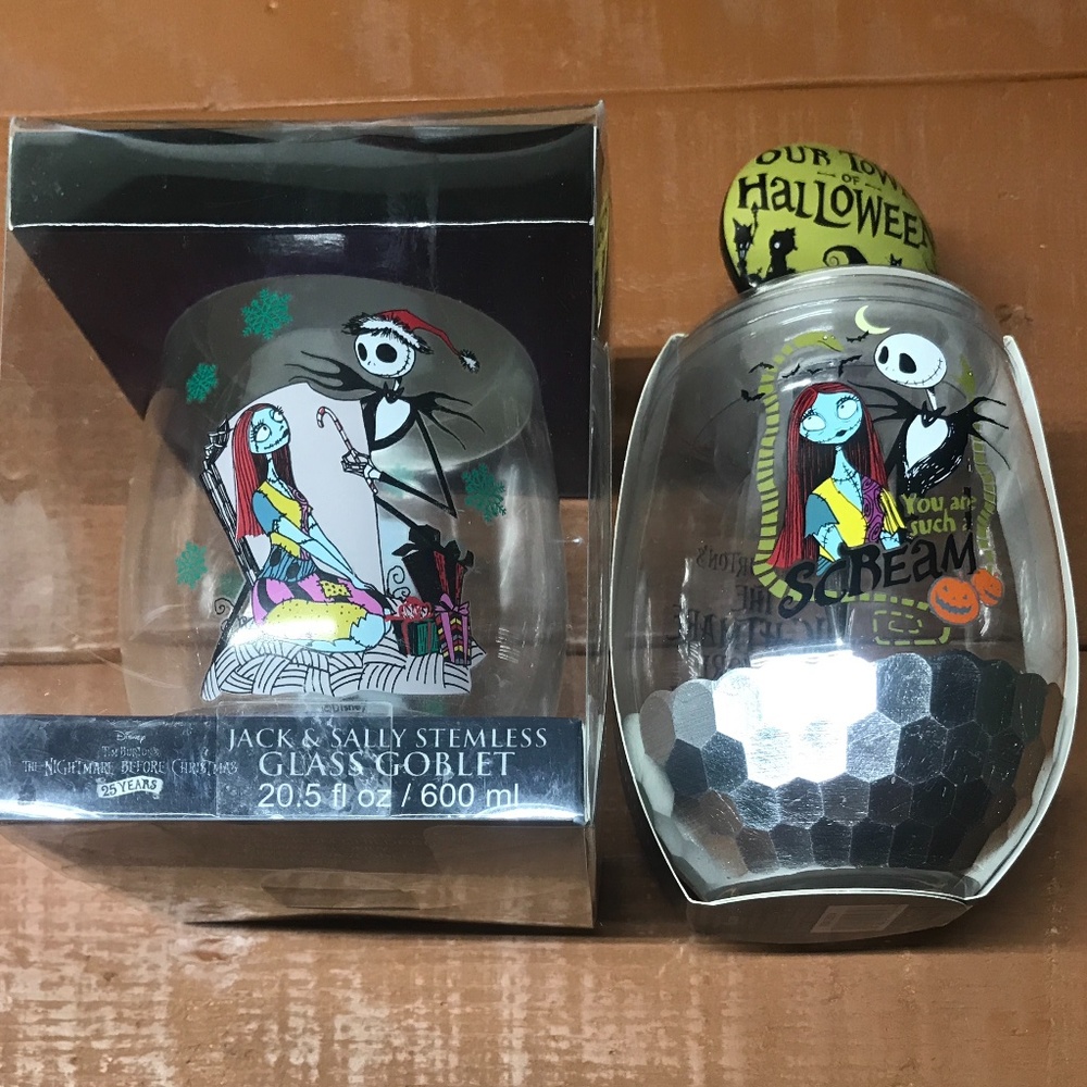Jack & Sally Stemless Glass Goblet (2)